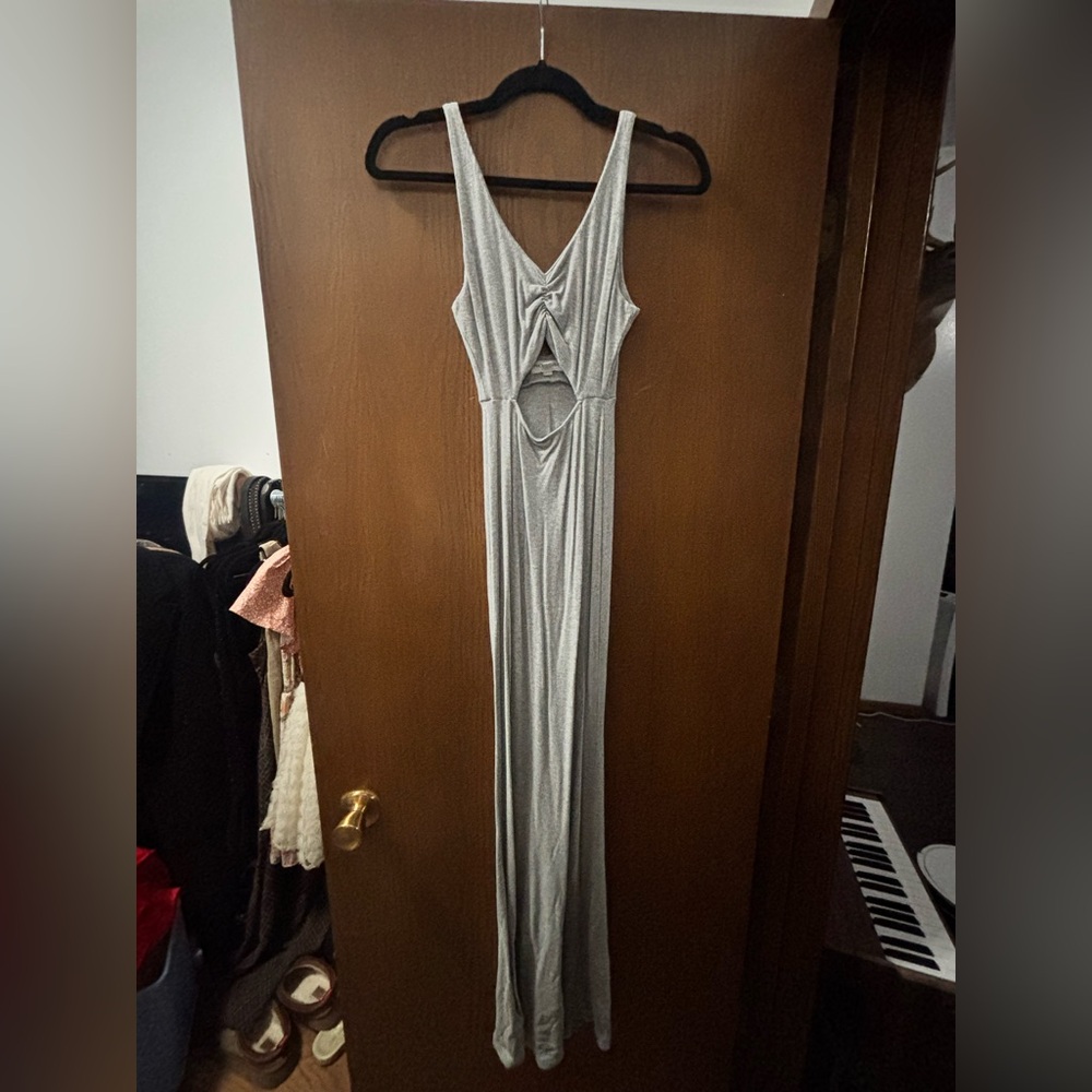Riot Swim Gray Cutout Maxi Dress